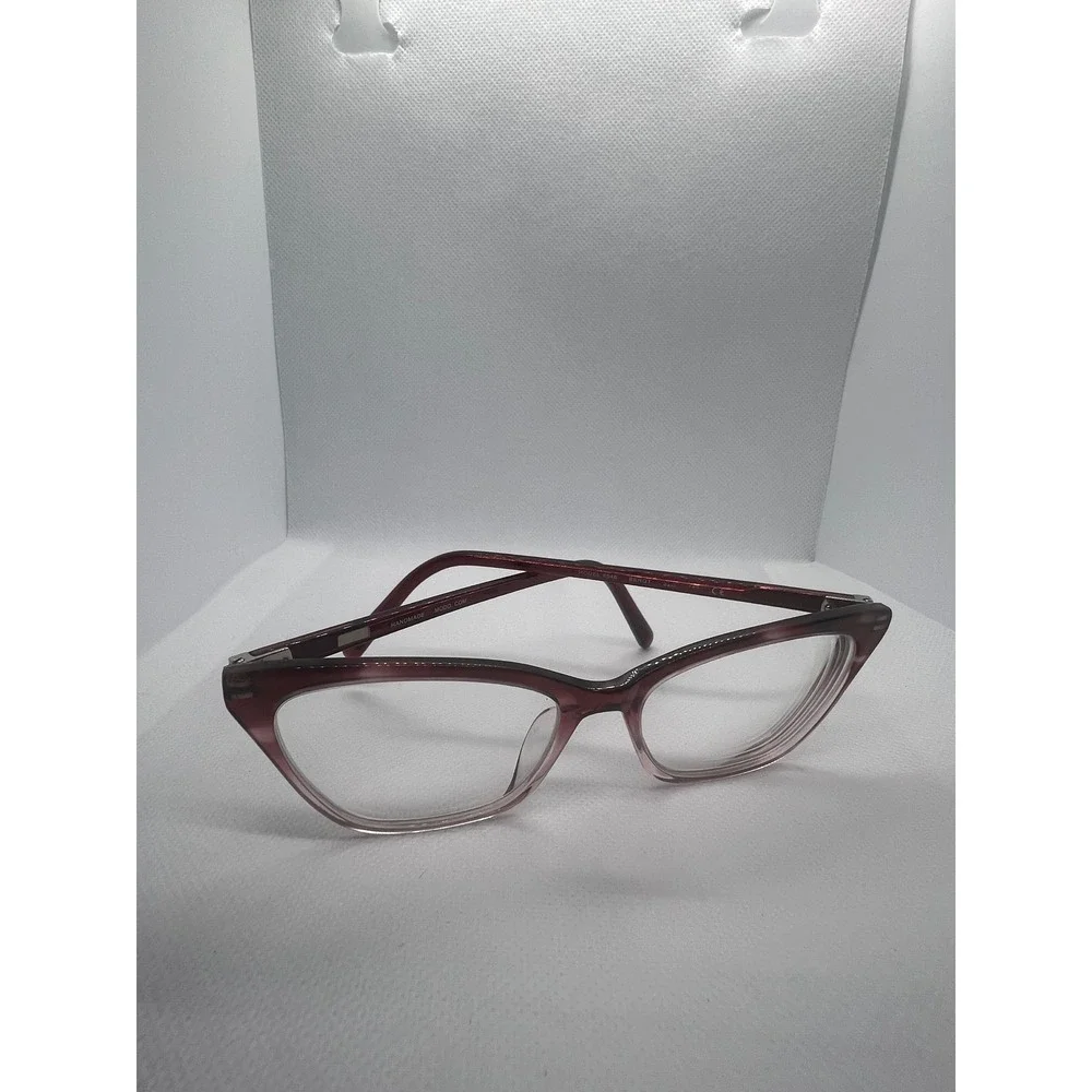 MODO BERGT Model 6546 Handmade‎ Burgundy Pink Cat Eye Eyeglasses Frames Women